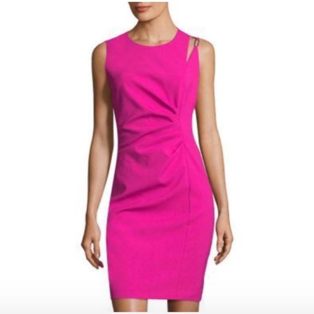NWT! Hot Pink Elie Tahari Clarette Sheath Dress